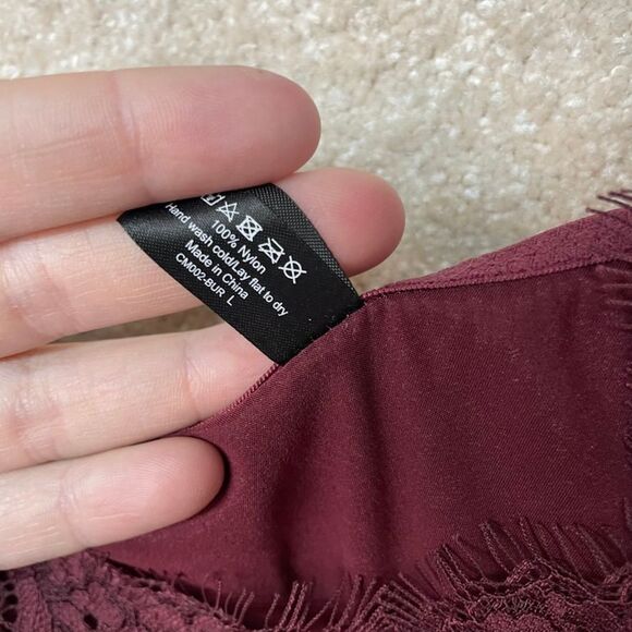 Mentionables Satin Lace Y2K Cami Tank Top Size Large Slinky Romantic - Picture 4 of 5